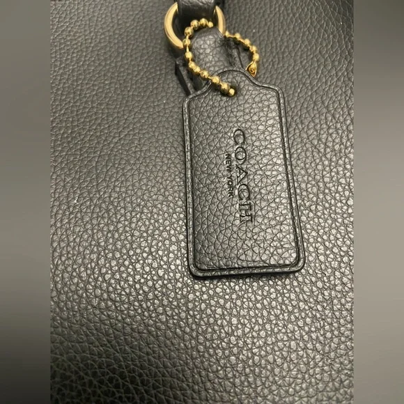Coach Black Tote with Structured Design and Metallic Accents - Picture 2 of 7